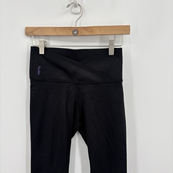 Tanka Leggings Womens Small Black Metallic Glitter Compression Stretch High Rise - Picture 3 of 7